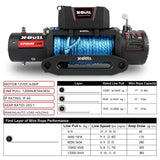 X-BULL 12V Electric Winch 12000LBS synthetic rope 4wd Jeep with Tire Deflator