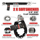 X-BULL 4X4 Recovery Kit Kinetic Recovery Rope Snatch Strap / 2PCS Recovery Tracks 4WD Gen3.0 Red