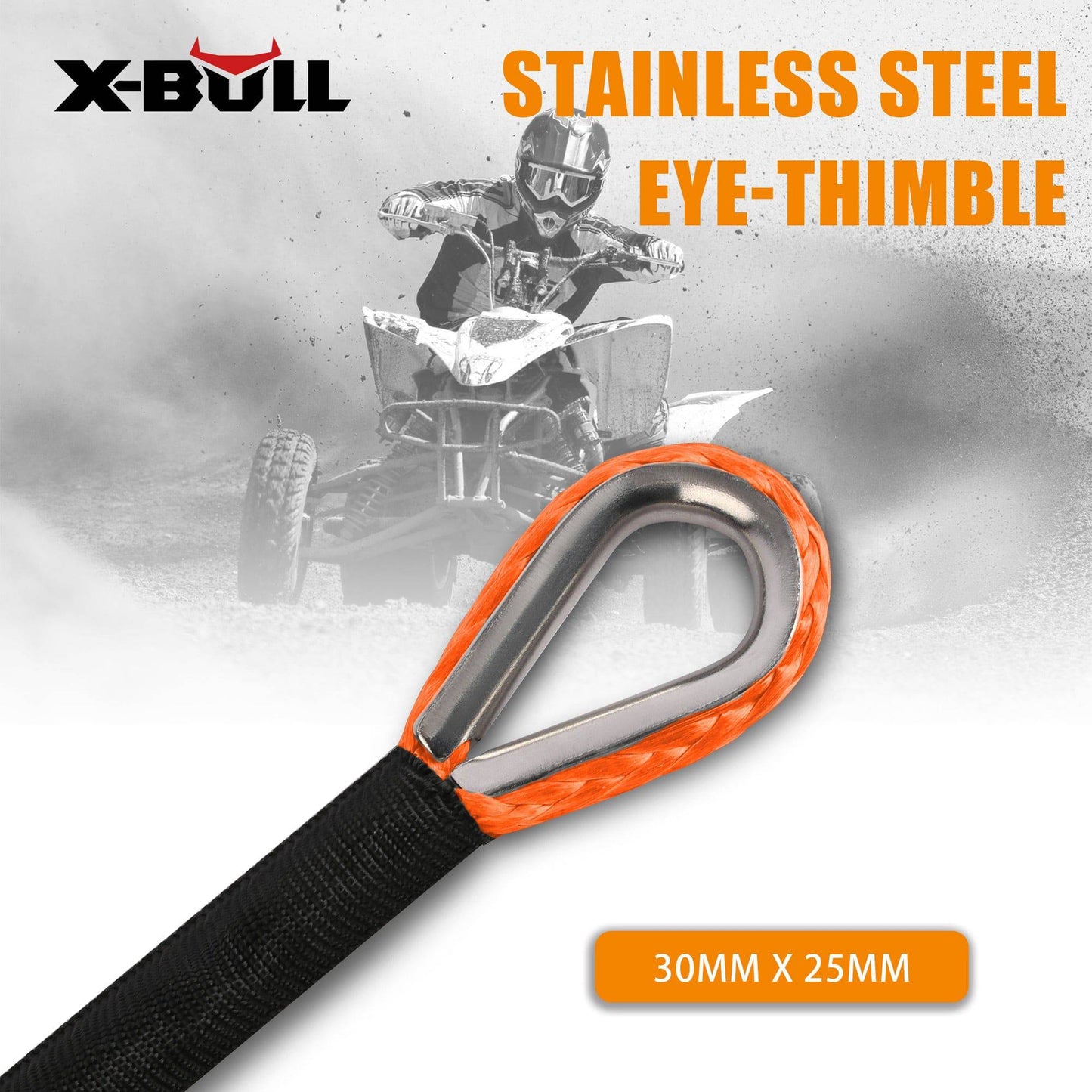 X-BULL Winch Rope Dyneema Synthetic Rope 5.5mm x 13m Tow Recovery Off-road 4wd