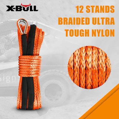 X-BULL Winch Rope Dyneema Synthetic Rope 5.5mm x 13m Tow Recovery Off-road 4wd