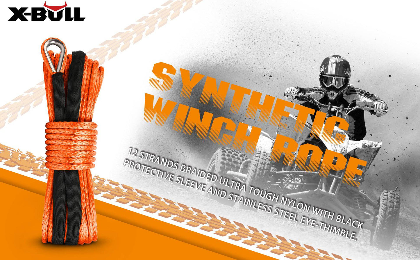 X-BULL Winch Rope Dyneema Synthetic Rope 5.5mm x 13m Tow Recovery Off-road 4wd