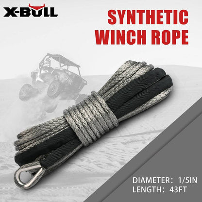 X-BULL Winch Rope 5.5mm x 13m Dyneema Synthetic Rope Tow Recovery Off-road 4wd 4x4