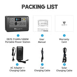 BLUETTI EB70 Portable Power Station 800W 716Wh LiFePo4 Battery with AU plug for Camping Outdoor Home Off-grid Blue