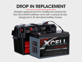 X-CELL 130Ah 12v Lithium Battery LiFePO4 Iron Phosphate  Deep Cycle Camping 4WD