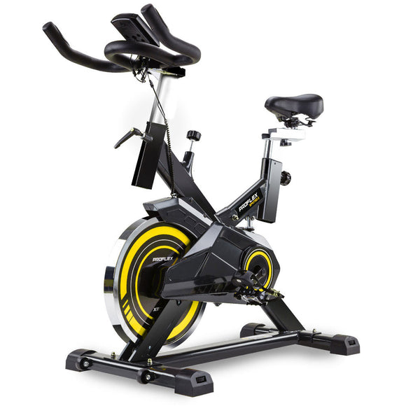 PROFLEX Commercial Spin Bike Flywheel Exercise Workout Home Gym Yellow