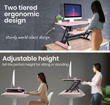 FORTIA Desk Riser Height Adjustable Standing Sit Stand Computer Monitor Desktop