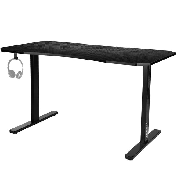 OVERDRIVE Gaming Desk 139cm PC Table Setup Computer Carbon Fiber Style Black