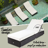 LONDON RATTAN Wicker Premium Outdoor Sun Lounge Pool Furniture Bed