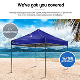 Red Track 3x3m Folding Navy Gazebo Shade Outdoor Pop-Up Foldable Marquee