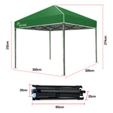 Red Track 3x3m Folding Gazebo Shade Outdoor Pop-Up Green Foldable Marquee