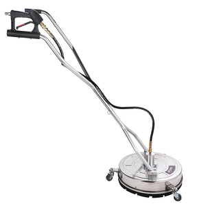 Jet-USA 18" Stainless Steel Pressure Washer Surface Cleaner with Yoke Handlebar, 3/8" Fitting, For Concrete Driveway Patio Floor