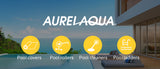 AURELAQUA Pool Cover 400 Micron 9.5x4m Solar Blanket Swimming Thermal Blue Silver