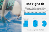 AURELAQUA Pool Cover 500 Micron 9.5x4m Solar Blanket Swimming Thermal Blue Silver