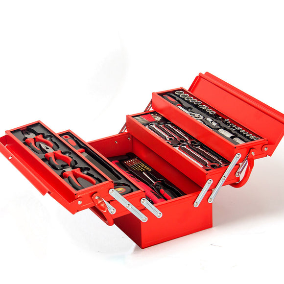 BULLET 118pc Tool Kit Box Set Metal Spanner Socket Organizer Household Toolbox