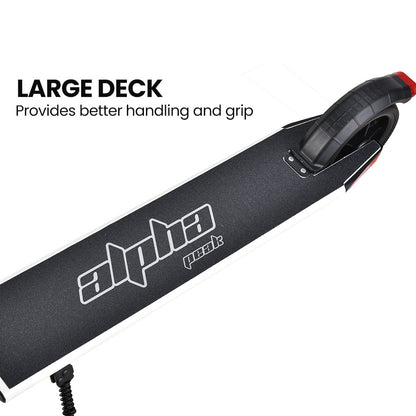 ALPHA Peak Electric Scooter 300W Power Up to 25km/h Adult Teens E-Scooter Easy Fold, White

Ride smoothly with the ALPHA Peak Electric Scooter. With its powerful 300W motor, reach speeds up to 25km/h. Perfect for adults and teens, this e-scooter is easy to fold for convenient storage and transport. Choose the sleek white design for a stylish ride.