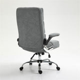 Office Chair Soft Linen Home Ergonomic Swivel Adjustable Tilt Angle and Flip-up Arms