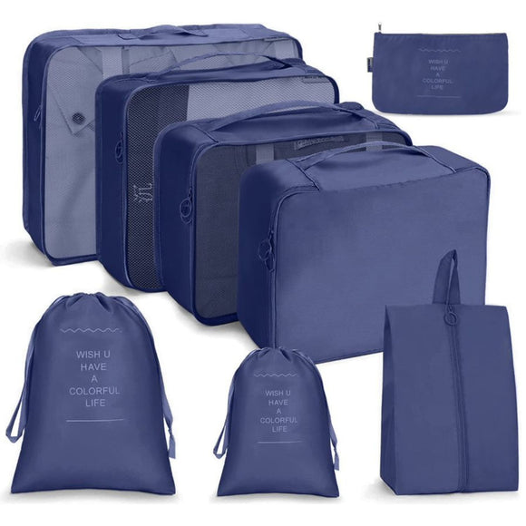 GOMINIMO 8 Set Travel Packing Cubes (Navy Blue) GO-PC-102-DX