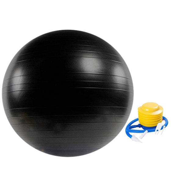 Yoga Ball with Pump for Pilates Gym Home Exercise & Rehab 85cm Black