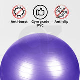 Yoga Ball with Pump for Pilates Gym Home Exercise & Rehab 85cm Black