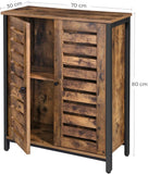 VASAGLE Standing Cabinet Storage Cabinet Cupboard Accent Side Cabinet Sideboard with Louvred Doors Rustic Brown LSC78BX