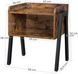 VASAGLE Side Table Rustic Brown and Black LET54X