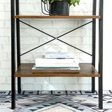 VASAGLE Ladder Shelf 4-Tier Industrial Storage Rack for Living Room Rustic Brown and Black LLS44X