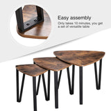 VASAGLE Industrial Nesting Coffee Table Rustic Brown and Black LNT13X