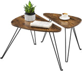 VASAGLE Nesting Table Triangle Rustic Brown and Black LNT012B01