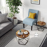 VASAGLE Coffee Tables Set of 2 Side Tables Robust Steel Frame for Living Room Bedroom Rustic Brown and Black LET040B01