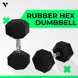 Verpeak Rubber Hex Dumbbells (7.5KG x 2) VP-DB-103
