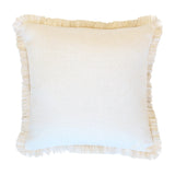Cushion Cover-Coastal Fringe Natural-Solid Natural-60cm x 60cm