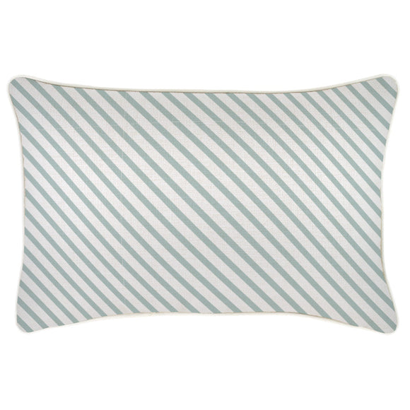 Cushion Cover-With Piping-Side Stripe Seafoam-35cm x 50cm