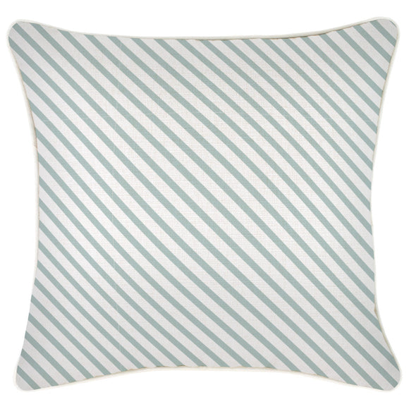 Cushion Cover-With Piping-Side Stripe Seafoam-45cm x 45cm