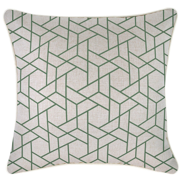 Cushion Cover-With Piping-Milan Green-45cm x 45cm
