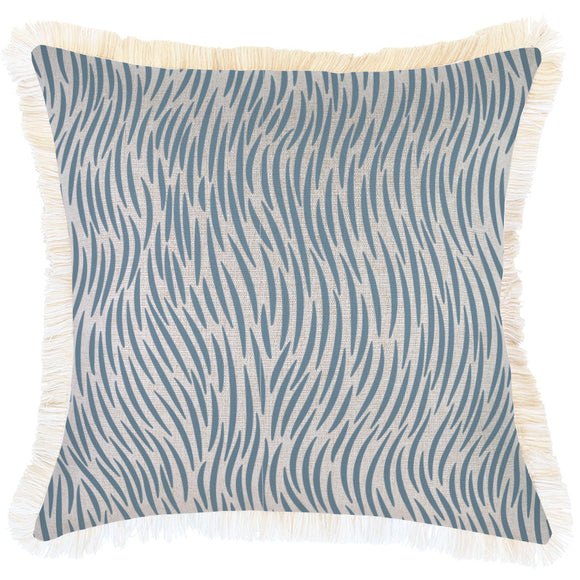 Cushion Cover-Coastal Fringe-Wild Blue-45cm x 45cm
