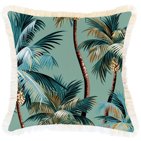 Cushion Cover-Coastal Fringe-Palm Trees Lagoon-45cm x 45cm