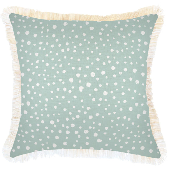 Cushion Cover-Coastal Fringe-Lunar Pale Mint-60cm x 60cm