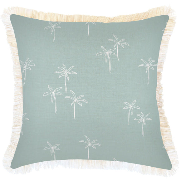 Cushion Cover-Coastal Fringe-Palm Cove Seafoam-45cm x 45cm