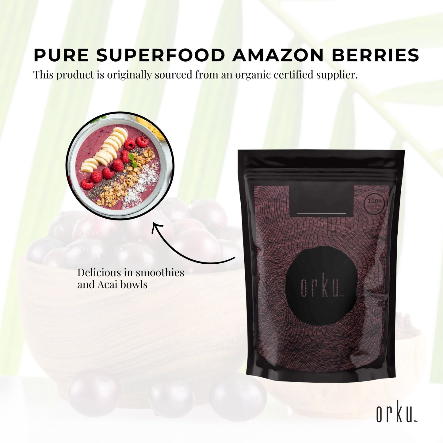 1Kg Acai Powder 100% Organic - Superfood Amazon Berries