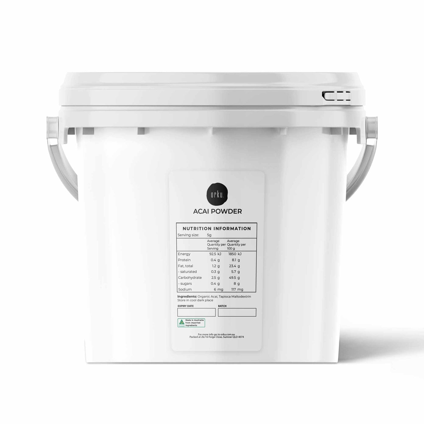 2.5kg Acai Powder Bucket 100% Organic - Superfood Amazon Berries