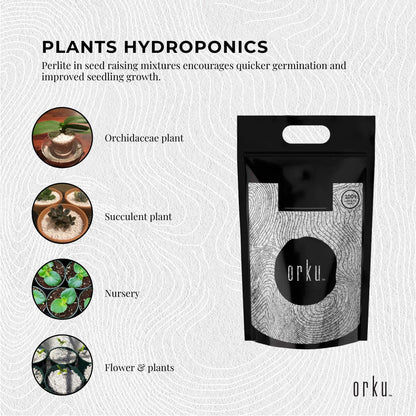 Orku 50L Perlite Coarse Premium Soil Expanded Medium Plants Hydroponics