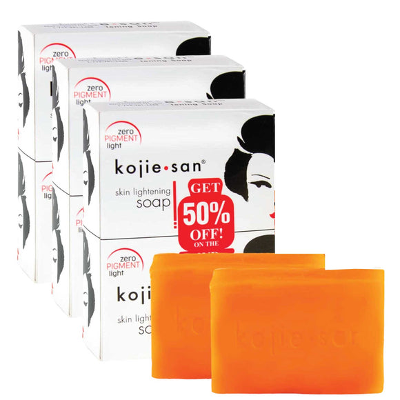 6x Kojie San Soap Bar - 135g Skin Lightening Kojic Acid Natural Original Bars