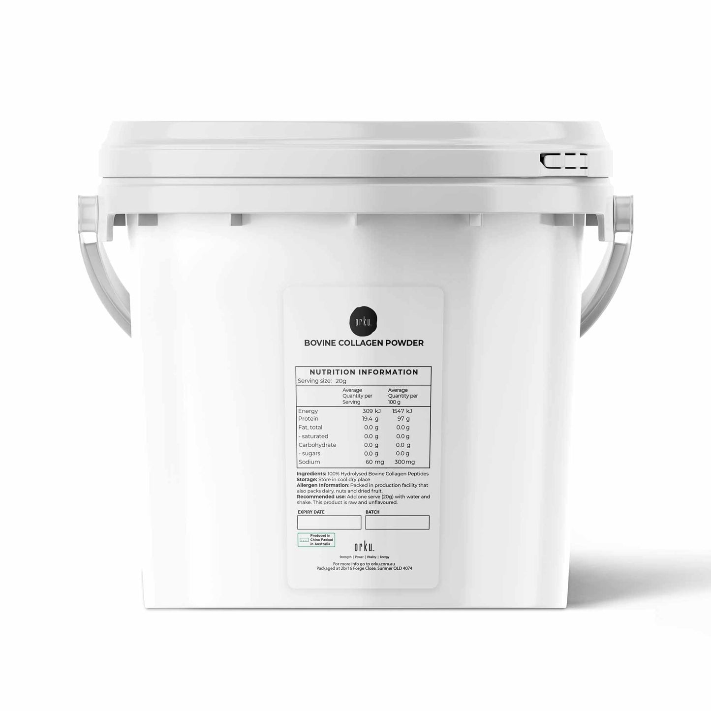 2.5Kg Collagen Peptide Powder Bucket - Bovine Protein Peptide Supplement Unflavoured

Boost your body's collagen production with our 2.5 kg Collagen Powder Bucket. Made from high-quality bovine protein peptides, this unflavored supplement provides essential amino acids for stronger, healthier hair, skin, nails, and joints. With no added flavours, you can easily mix it into your favorite drinks or foods.