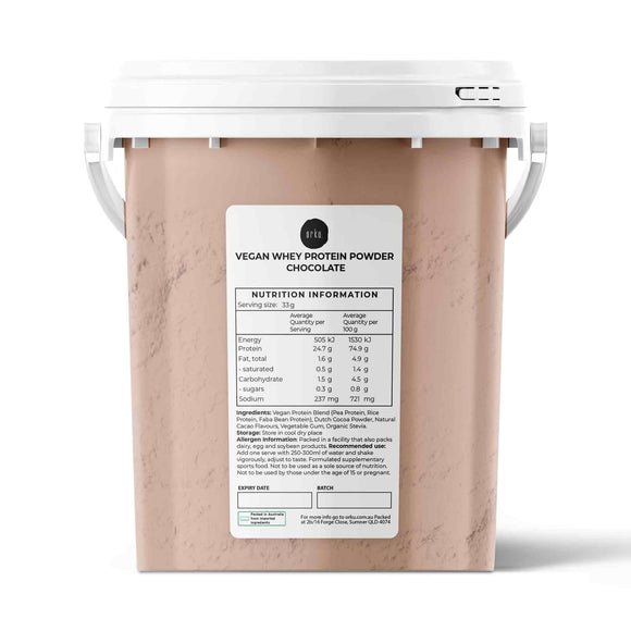 500g Vegan Whey Protein Powder Blend - Chocolate Plant WPI/WPC Supplement Bucket