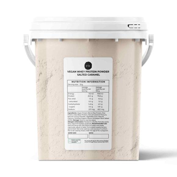 500g Vegan Whey Protein Powder Blend - Salted Caramel Plant WPI/WPC Supplement Tub