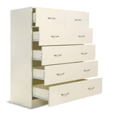 Sarantino Tallboy Dresser 6 Chest Of Drawers Cabinet 85 X 39.5 X 105 - White