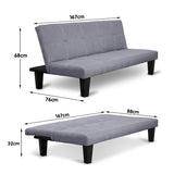 Sarantino Sofa Bed Lounge Couch Futon Furniture Seat Adjustable Suite Dark Grey