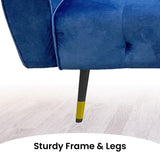 Sarantino Ava 3-seater Tufted Velvet Sofa Bed By Sarantino - Blue