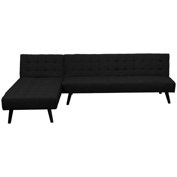 Sarantino 3-seater Corner Sofa Bed With Lounge Chaise Couch Furniture Black