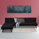 Sarantino 3-seater Corner Sofa Bed With Lounge Chaise Couch Furniture Black